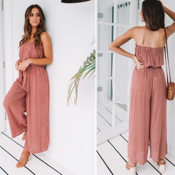 strapless flowy jumpsuit